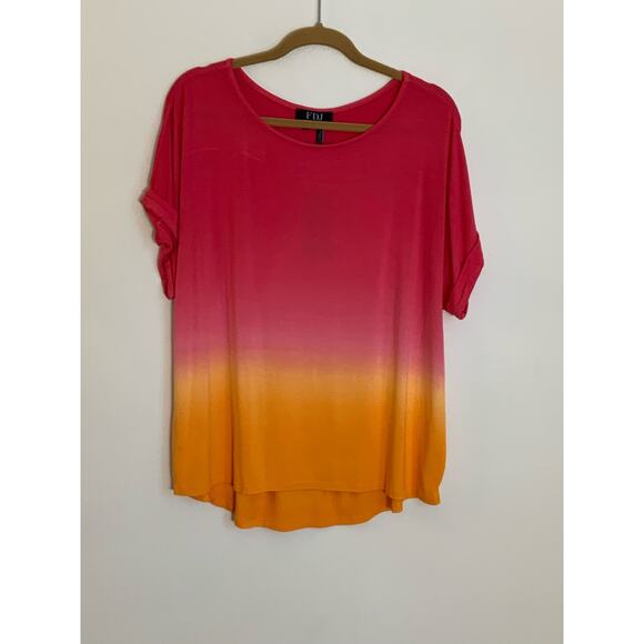 FDJ PAPAYA OMBRE SHORT SLEEVE T-SHIRT‎ - Picture 1 of 8